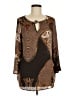 Cato 100% Polyester Brown 3/4 Sleeve Blouse Size M - photo 1