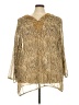 Denim 24/7 Animal Print Gold Long Sleeve Blouse Size 28 - photo 1
