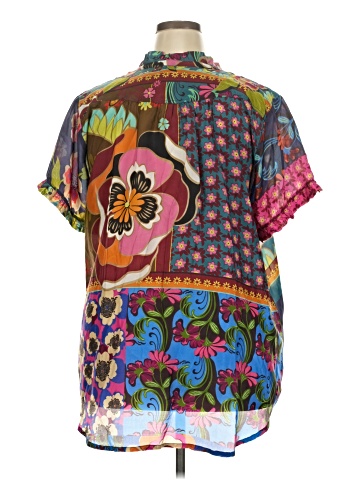 Johnny Was Short Sleeve Silk Top (view 2)