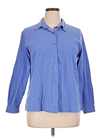 Appleseeds 3/4 Sleeve Button-Down Shirt (view 1)