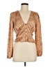 Lost + Wander 100% Polyester Tan Long Sleeve Blouse Size M - photo 1