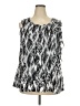 Avenue Animal Print Argyle Black Silver Sleeveless Blouse Size 18 Plus - photo 1