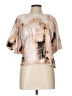 DKNY 100% Polyester Tan Short Sleeve Blouse Size L - photo 1
