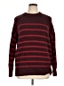 Ann Taylor LOFT Stripes Burgundy Pullover Sweater Size XL - photo 1