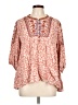 Solitaire 100% Rayon Pink 3/4 Sleeve Blouse Size L - photo 1