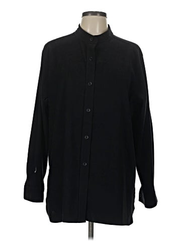 Denim & Co Long Sleeve Button-Down Shirt (view 1)
