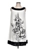 Connected Apparel Graphic Gray Casual Dress Size 10 Petite - photo 1