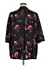 Roaman's 100% Polyester Floral Black 3/4 Sleeve Blouse Size 16W - photo 2