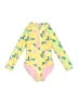 Cat & Jack Print Yellow Rash Guard Size 4 - photo 1