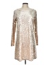 Adrienne Metallic Silver Cocktail Dress Size L - photo 1