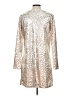 Adrienne Metallic Silver Cocktail Dress Size L - photo 2