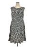 Wisp Print Black Casual Dress Size 18 - photo 1