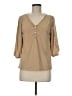 French Laundry Tan 3/4 Sleeve Blouse Size M - photo 1