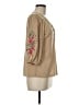 French Laundry Tan 3/4 Sleeve Blouse Size M - photo 4