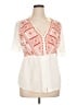 Hayden 100% Rayon Ivory Short Sleeve Blouse Size XL - photo 1