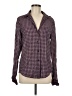 Equipment 100% Polyester Checkered-gingham Burgundy Long Sleeve Blouse Size M - photo 1
