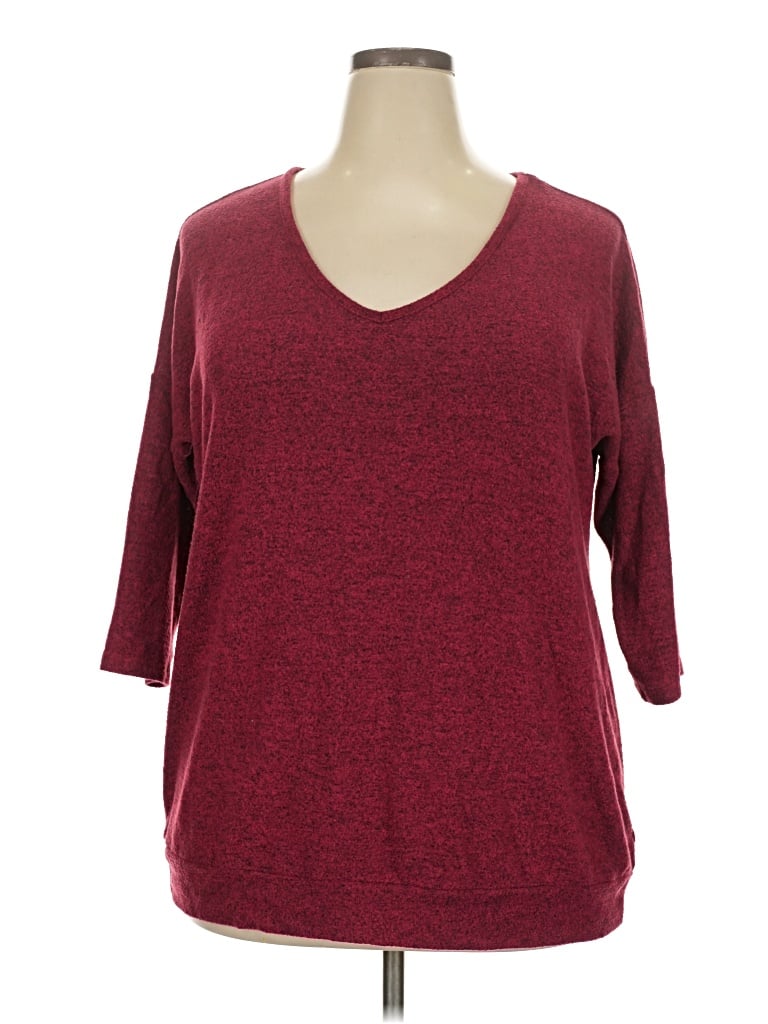 Pre-owned Torrid Pullover Sweater In Burgundy