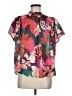 THML 100% Polyester Floral Pink Short Sleeve Blouse Size M - photo 1
