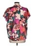 THML 100% Polyester Floral Pink Short Sleeve Blouse Size M - photo 2