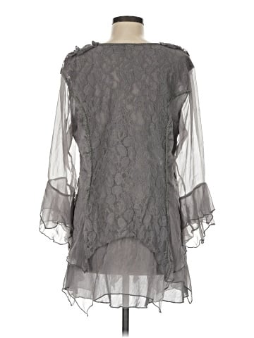 Pretty Angel 3/4 Sleeve Silk Top (view 2)