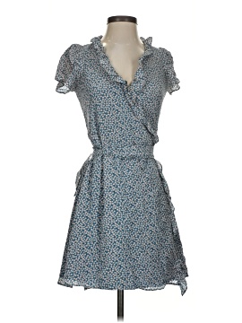 Madewell Silk Ruffle-Edge Wrap Dress in Bitsy Floral