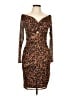 Guess Animal Print Brown Cocktail Dress Size 12 - photo 1
