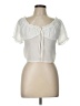 Papermoon 100% Polyester White Short Sleeve Blouse Size L - photo 1
