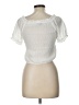 Papermoon 100% Polyester White Short Sleeve Blouse Size L - photo 2