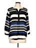 My Michelle Stripes Blue 3/4 Sleeve Blouse Size L - photo 1