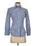 J. McLaughlin Checkered-gingham Blue 3/4 Sleeve Button-Down Shirt Size 2 - photo 1