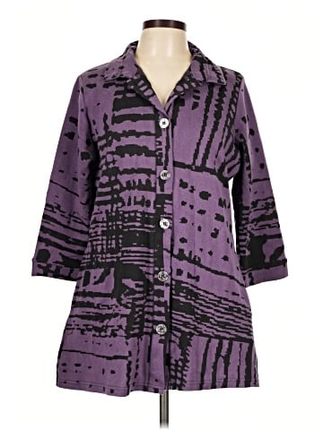 Parsley & Sage 3/4 Sleeve Button-Down Shirt (view 1)