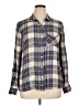 Charlotte Russe Plaid Blue Long Sleeve Button-Down Shirt Size XL - photo 1