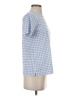 Ann Taylor Checkered-gingham Blue Short Sleeve Top Size S - photo 4