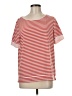 Lands' End Stripes Red Short Sleeve Top Size M - photo 1