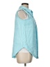 Collections etc. 100% Cotton Blue Sleeveless Button-Down Shirt Size L - photo 4