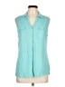 Talbots Teal Sleeveless Button-Down Shirt Size L - photo 1
