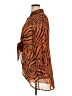 Bar III 100% Polyester Animal Print Orange Long Sleeve Blouse Size XL - photo 5