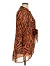 Bar III 100% Polyester Animal Print Orange Long Sleeve Blouse Size XL - photo 4