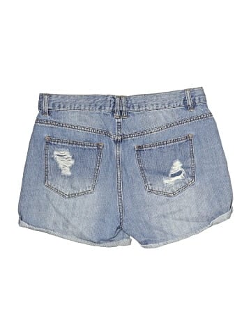 Aqua Denim Shorts (view 2)