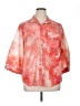 N Touch Tie-dye Red 3/4 Sleeve Button-Down Shirt Size 1X - photo 1