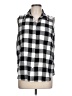Da-sh 100% Cotton Checkered-gingham Black Sleeveless Button-Down Shirt Size L - photo 1
