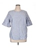 IZOD Stripes Blue Short Sleeve Blouse Size XL - photo 1