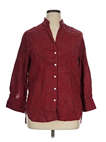 Zara 3/4 Sleeve Button-Down Shirt (view 1)