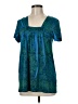 Unity World Wear Teal Short Sleeve Blouse Size M - photo 1