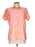 Orvis 100% Polyester Checkered-gingham Orange Short Sleeve Blouse Size L - photo 1