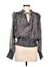 Elan 100% Polyester Blue Long Sleeve Blouse Size M - photo 1