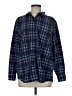 L.L.Bean 100% Polyester Plaid Blue Long Sleeve Blouse Size M - photo 1