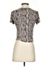 Babaton Animal Print Silver Short Sleeve Turtleneck Size XS - photo 2
