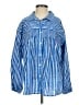 Printfresh 100% Cotton Stripes Blue Long Sleeve Button-Down Shirt Size S - photo 1