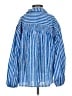 Printfresh 100% Cotton Stripes Blue Long Sleeve Button-Down Shirt Size S - photo 2